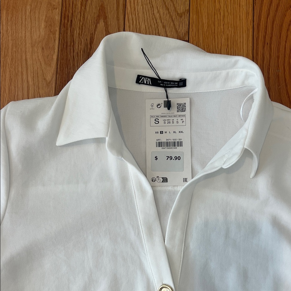 Zara White Midi button down Shirt Dress - Picture 3 of 5